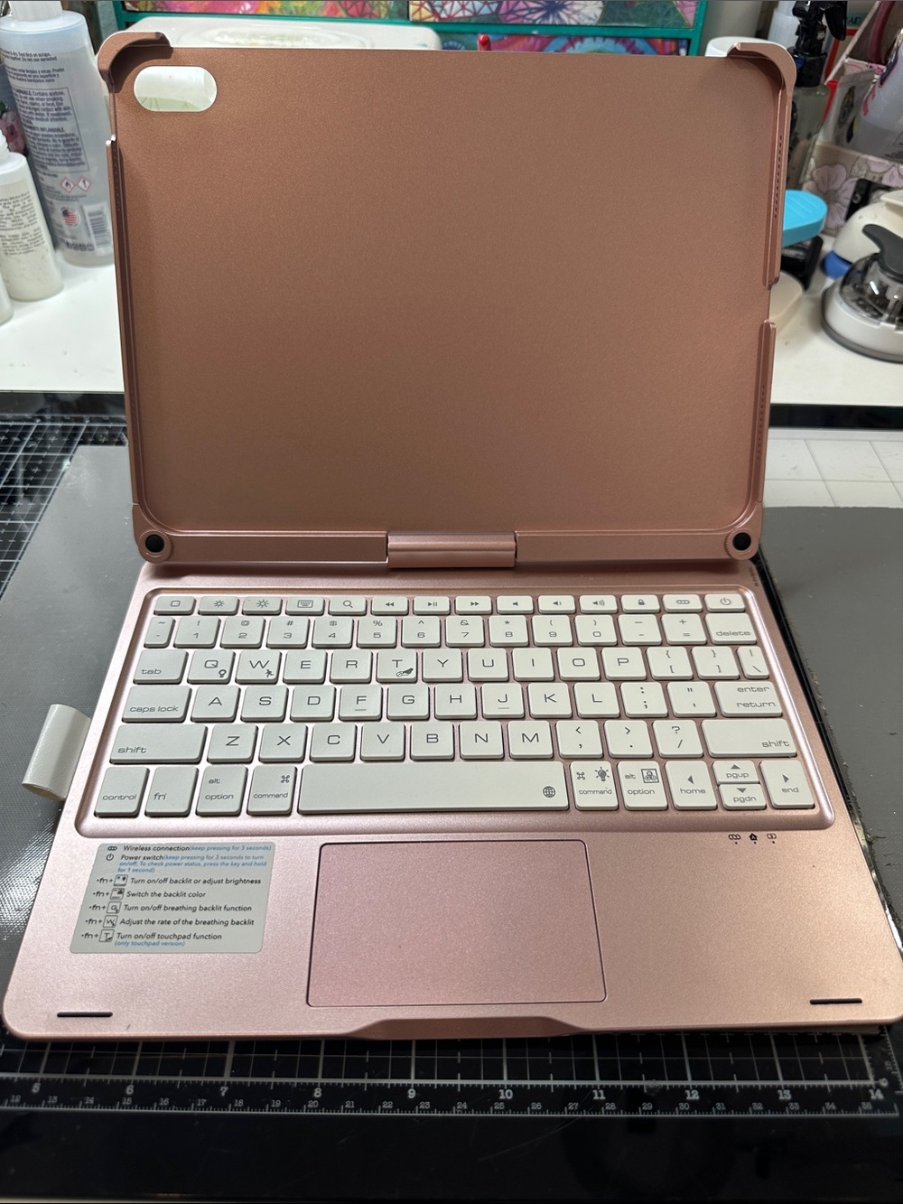 Rose Gold 10th Generation iPad case with keyboard